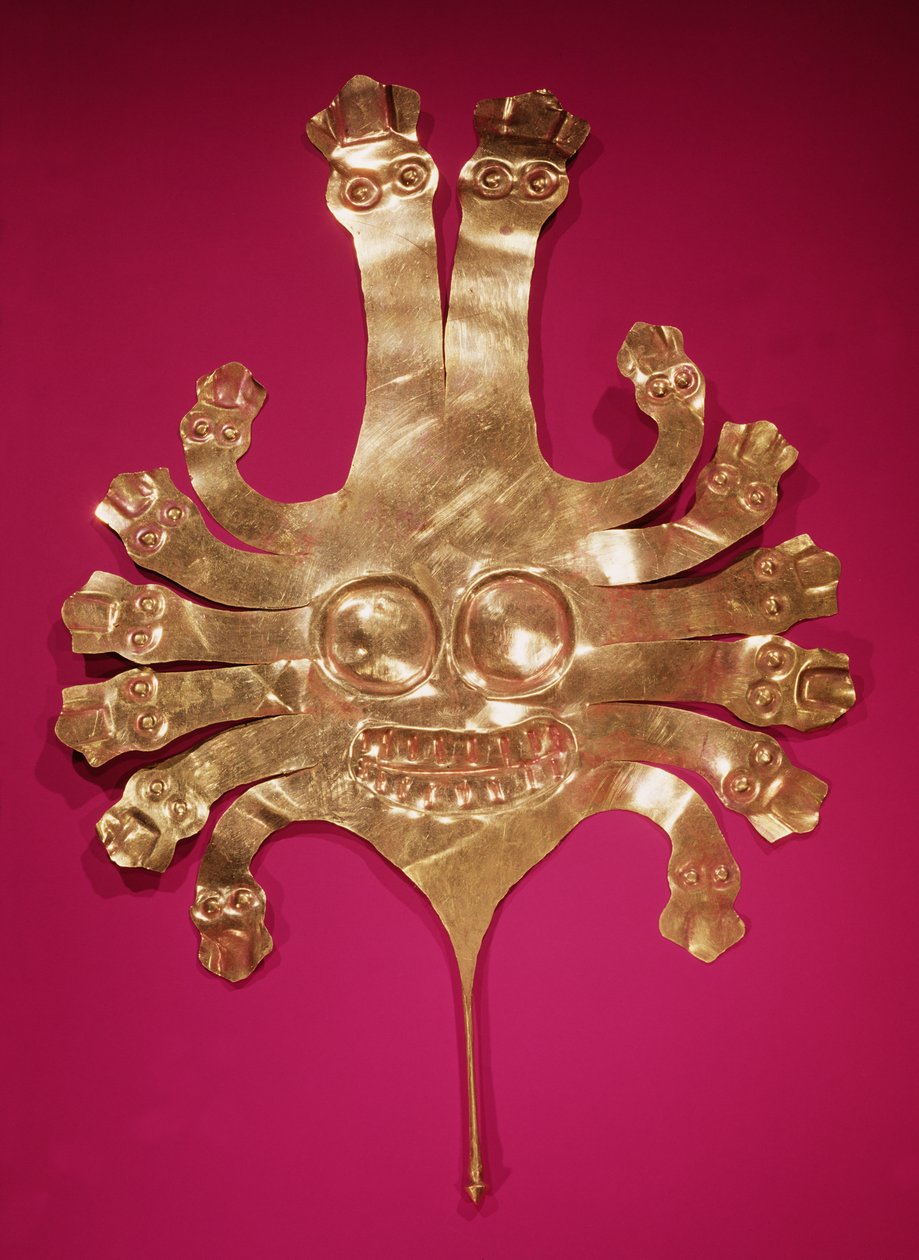 Head of Medusa, fra Peru (gull) av Nazca Culture