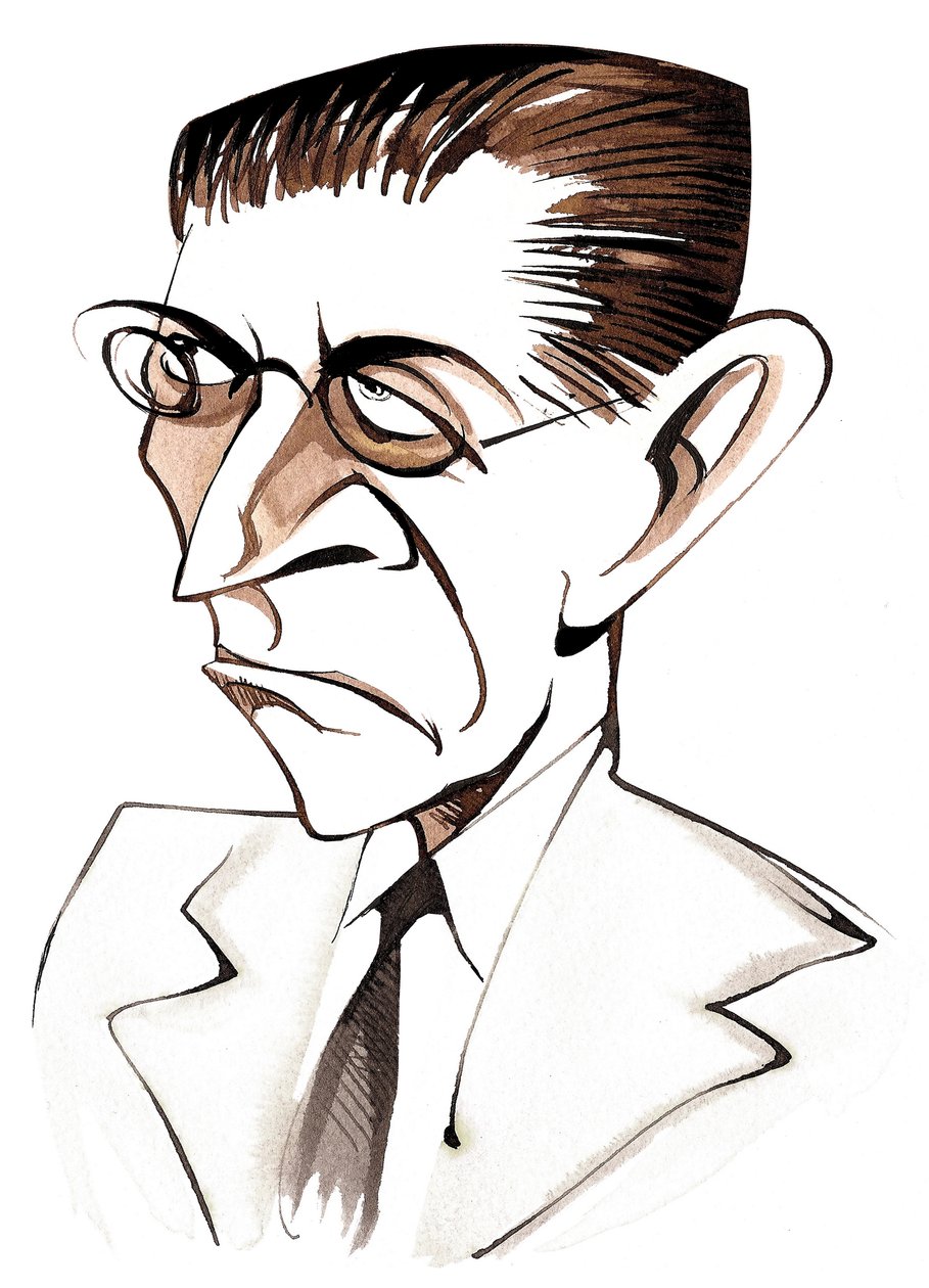 Alexander Zemlinsky , østerrikskfødt komponist og dirigent, (1871 - 1942) karikatur av Neale Osborne