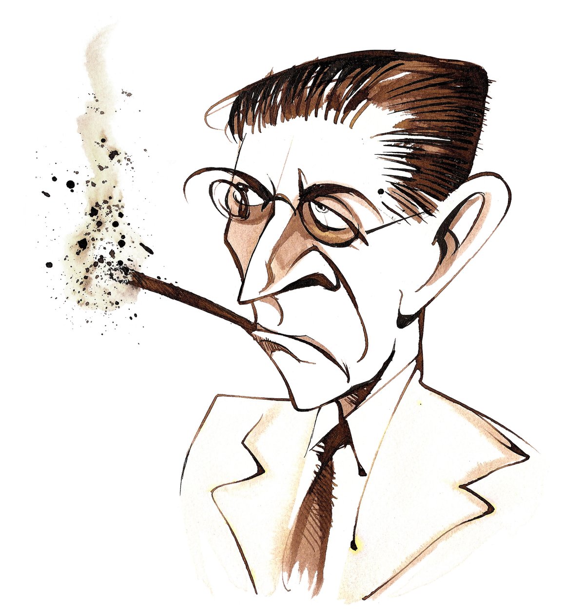 Alexander Zemlinsky , østerrikskfødt komponist og dirigent, (1871 - 1942) karikatur av Neale Osborne