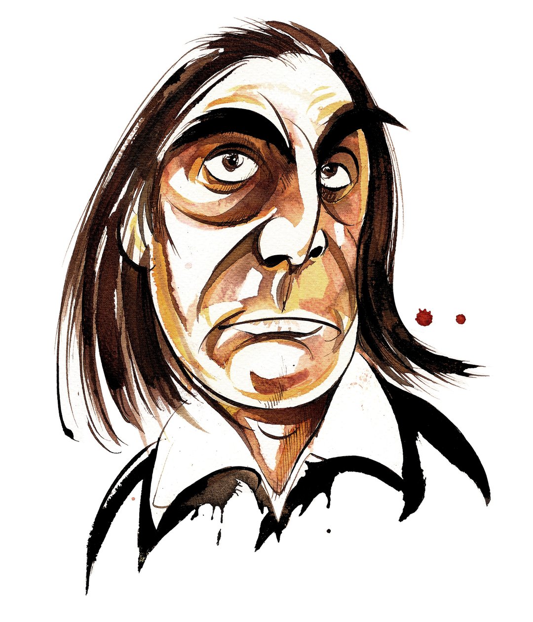 Alfred Schnittke - fargekarikatur av Neale Osborne