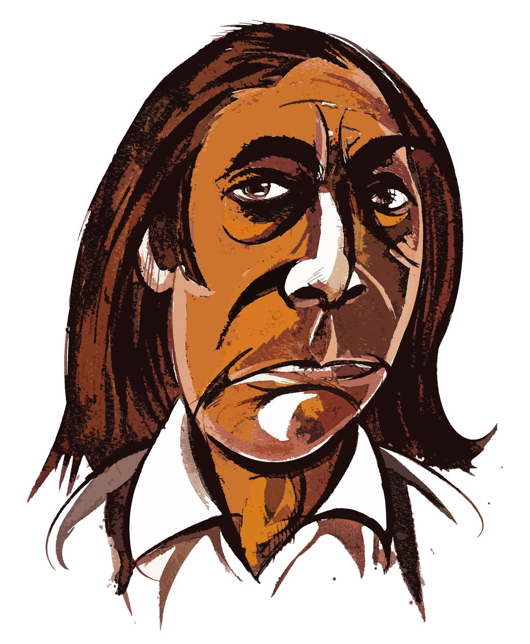 Alfred Schnittke - fargekarikatur av Neale Osborne