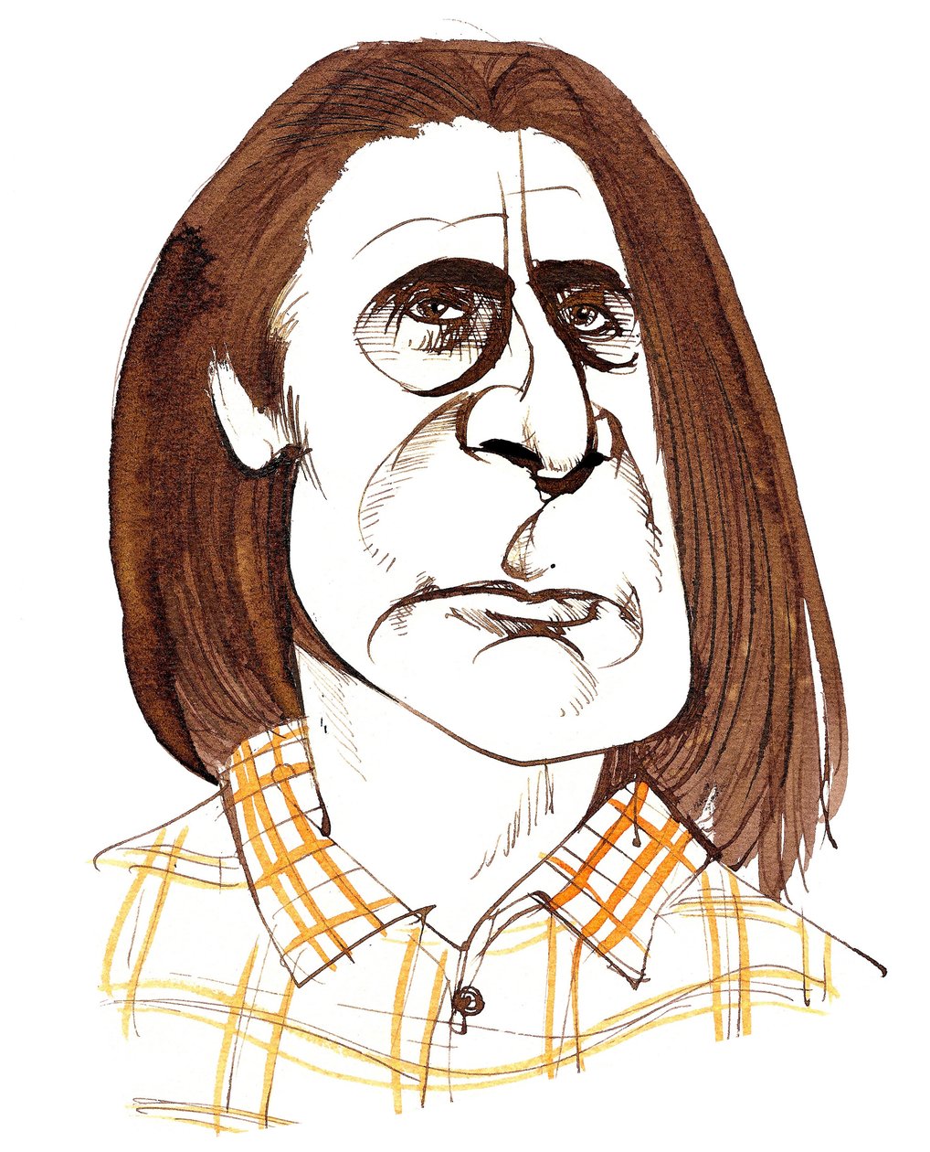 Alfred Schnittke, russisk komponist (1934-98); karikatur av Neale Osborne