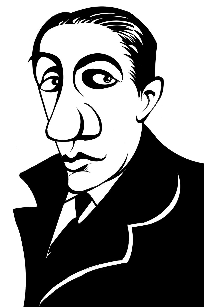 Alfredo Casella , italiensk komponist, (1883 - 1947) karikatur av Neale Osborne
