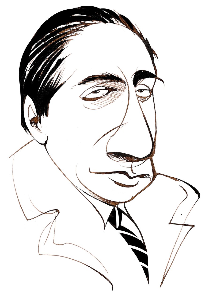 Alfredo Casella , italiensk komponist, (1883 - 1947) karikatur av Neale Osborne