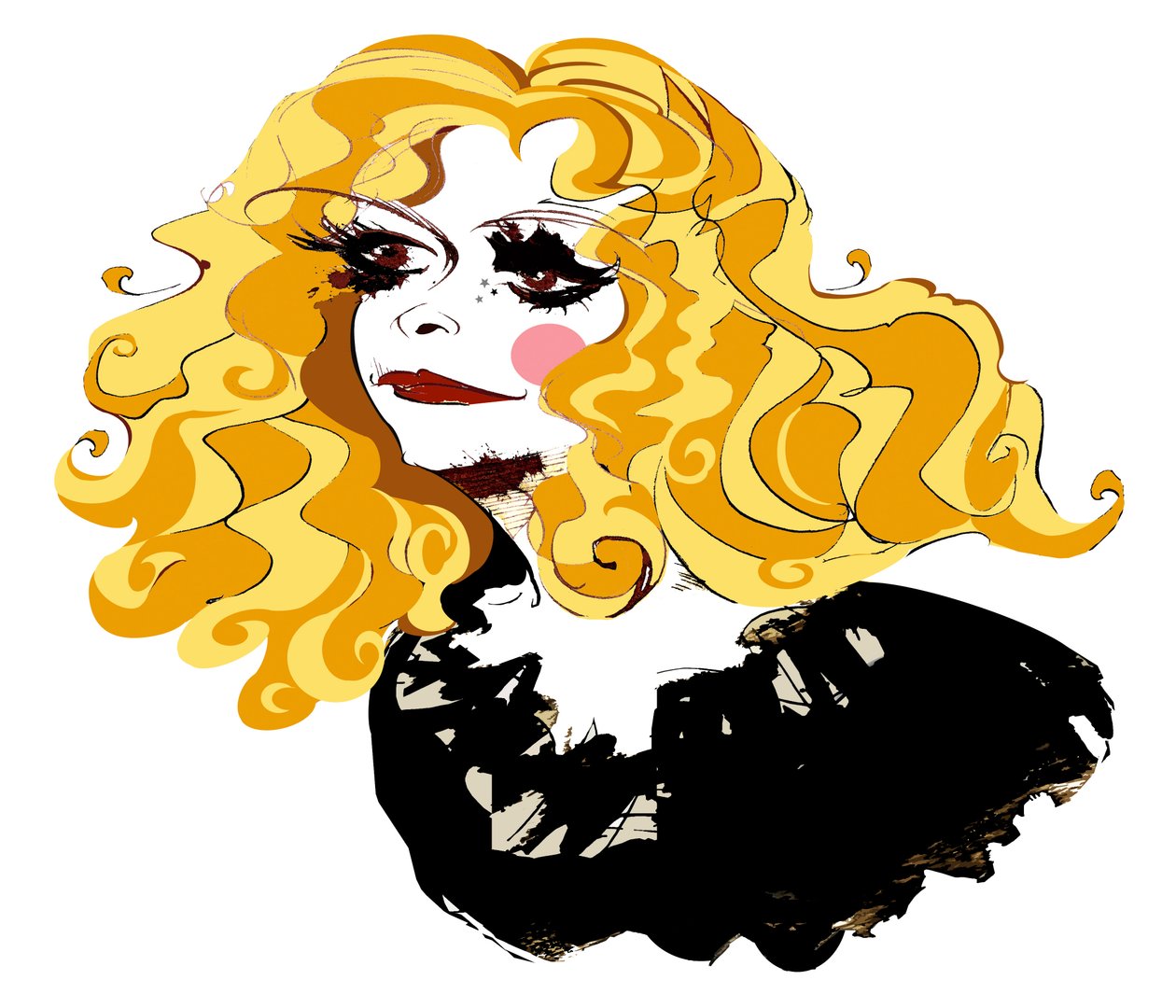 Alison Goldfrapp, engelsk popsanger, fargekarikatur, 2010 av Neale Osborne av Neale Osborne