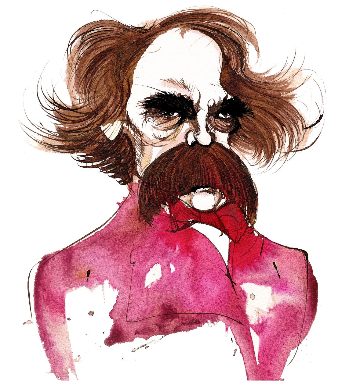 den amerikanske forfatteren Nathaniel Hawthorne (1804-64); karikatur av Neale Osborne