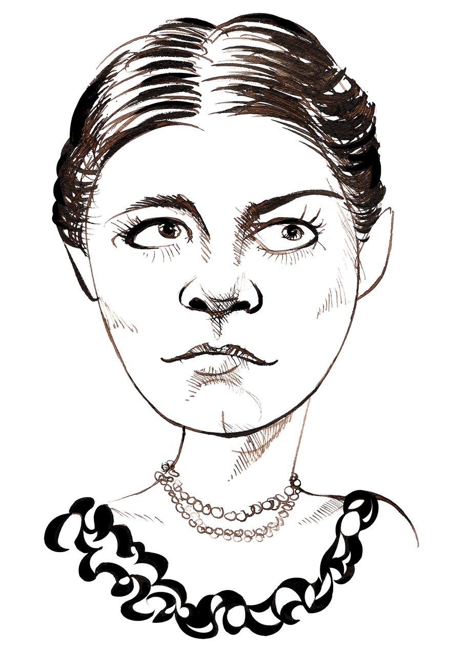 Amy Beach , amerikansk komponist og pianist, (1867 - 1944) karikatur av Neale Osborne