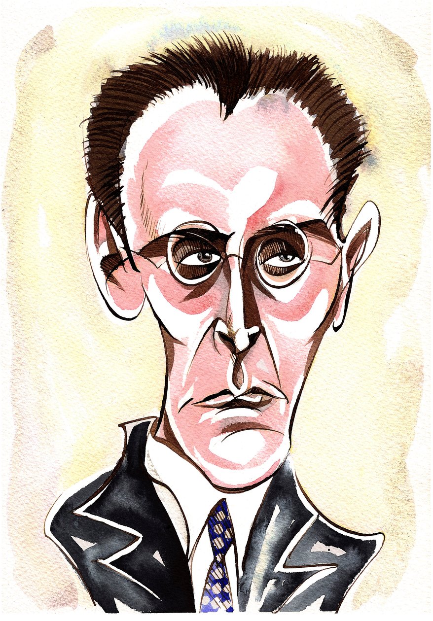 Anton von Webern - fargekarikatur av Neale Osborne