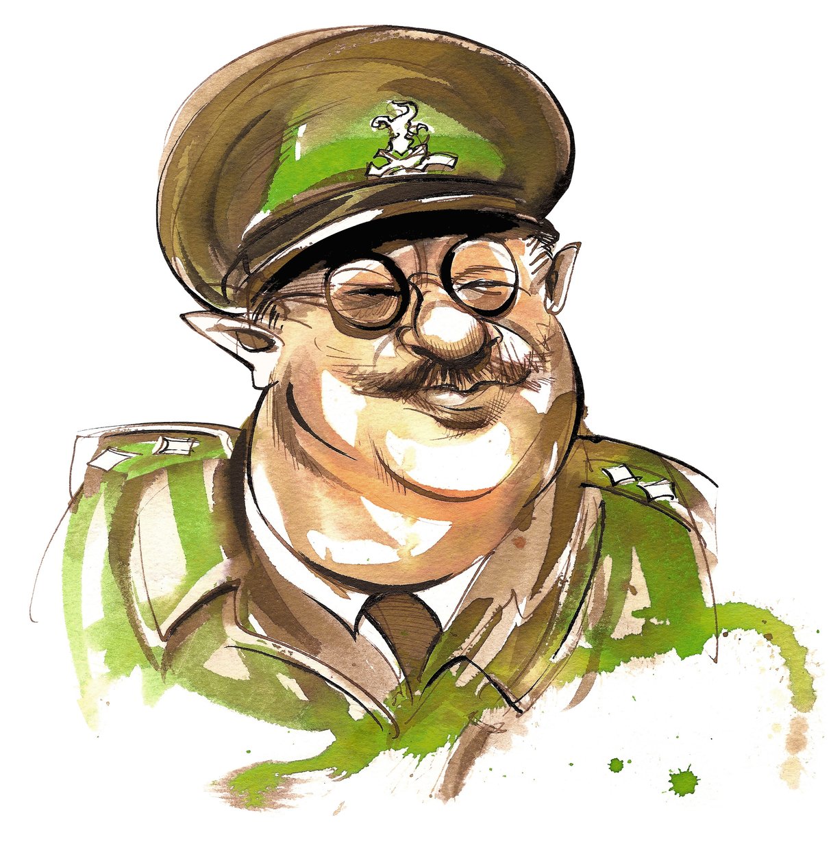 Arthur Lowe som kaptein George Mainwaring i BBC TV-komedie Dads Army av Neale Osborne