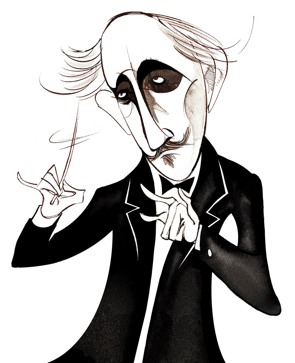 Arturo Toscanini, italiensk dirigent, (1867 - 1957) karikatur av Neale Osborne