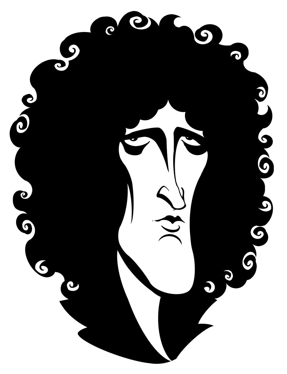 Brian May, låtskriver, multiinstrumentalist og vokalist; hovedgitarist med det britiske rockebandet Queen av Neale Osborne