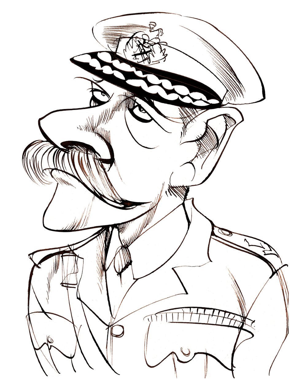 British Field Marshall, første jarl Haig av Bernersyde (1861-1928); karikatur i uniform av Neale Osborne