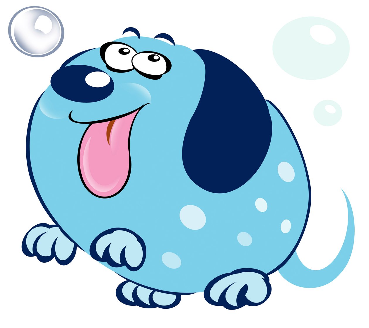 Bubbly Dog - karikatur av Neale Osborne