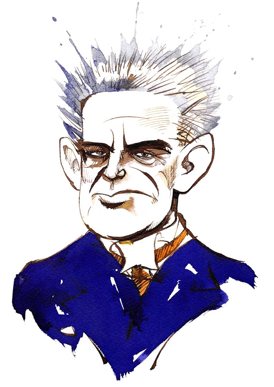 Carl Nielsen, dansk komponist og dirigent (1865-1931); fargekarikatur av Neale Osborne