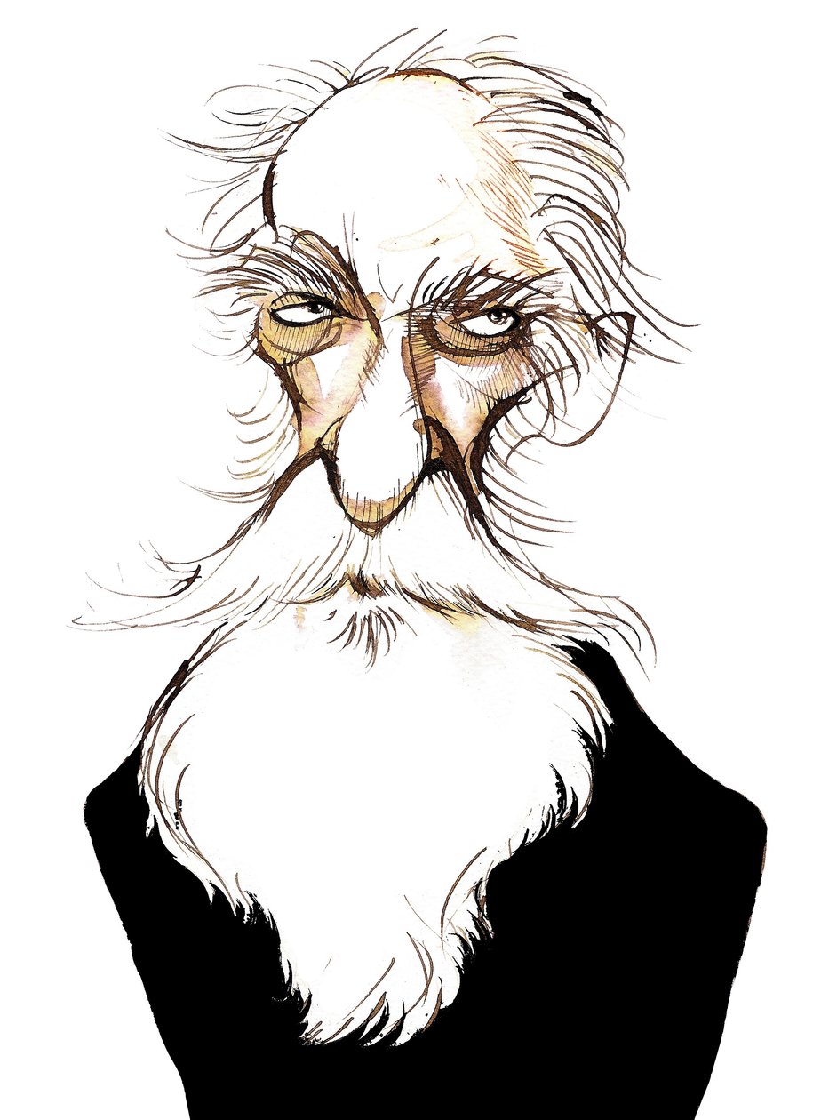 Charles Koechlin , fransk komponist og forfatter om musikk, (1867 - 1950) karikatur av Neale Osborne