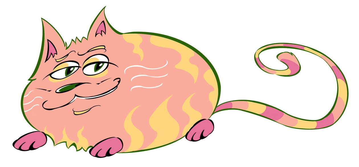 Curvy Cat - karikatur av Neale Osborne