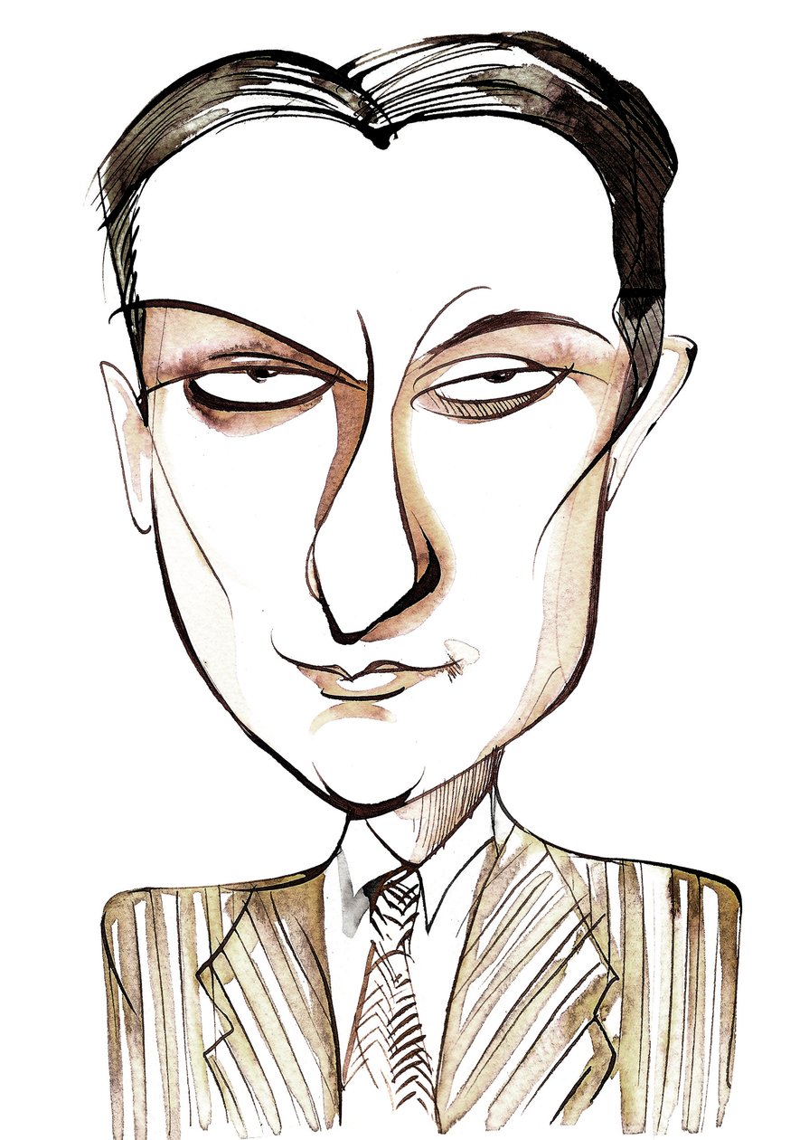 Dinu Lipatti , rumensk pianist og komponist, (1917 - 1950), karikatur av Neale Osborne