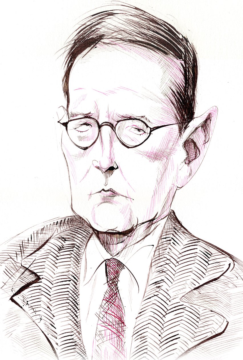 Dmitri Shostakovich - karikatur av den russiske komponisten av Neale Osborne