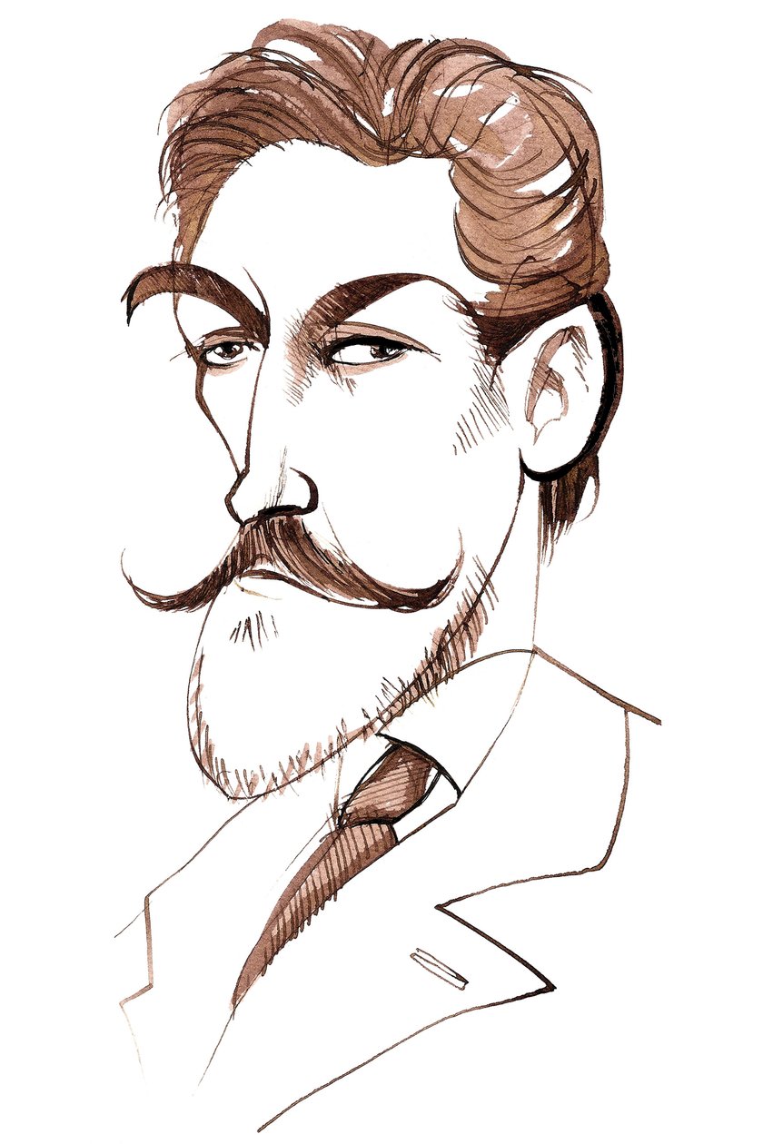 Felix Weingartner , østerriksk dirigent og komponist, (1863 - 1942), karikatur av Neale Osborne
