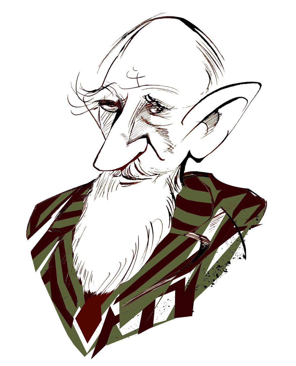George Bernard Shaw , irsk dramatiker fargekarikatur av Neale Osborne