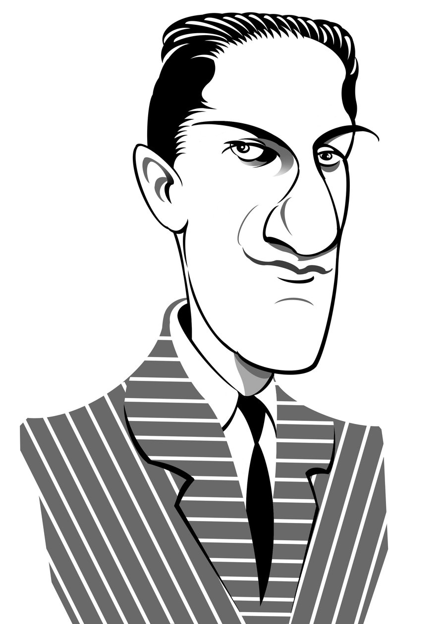 George Gershwin , amerikansk komponist, låtskriver og pianist (født Jakob Gershwin), (1898 - 1937) karikatur av Neale Osborne