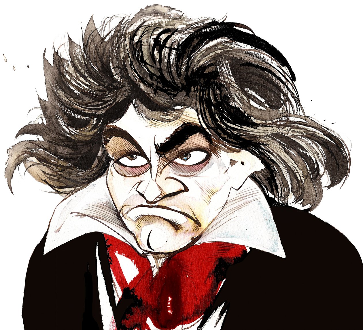 den tyske komponisten Ludwig van Beethoven (1770-1827); karikatur av Neale Osborne