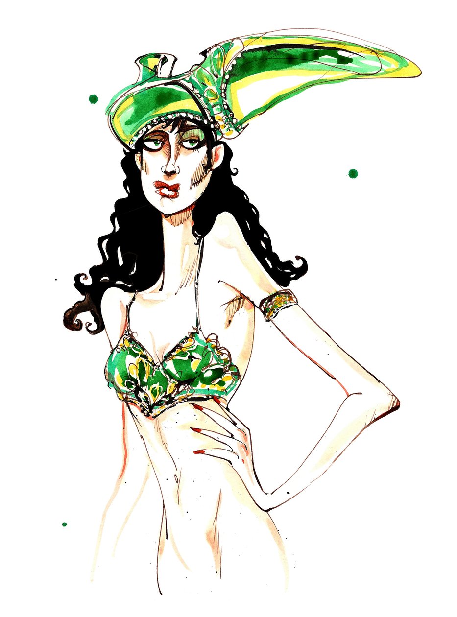 Grønn art deco skohatt: fra en serie inspirert av Elsa Schiaparelli skoformet hatt av Neale Osborne