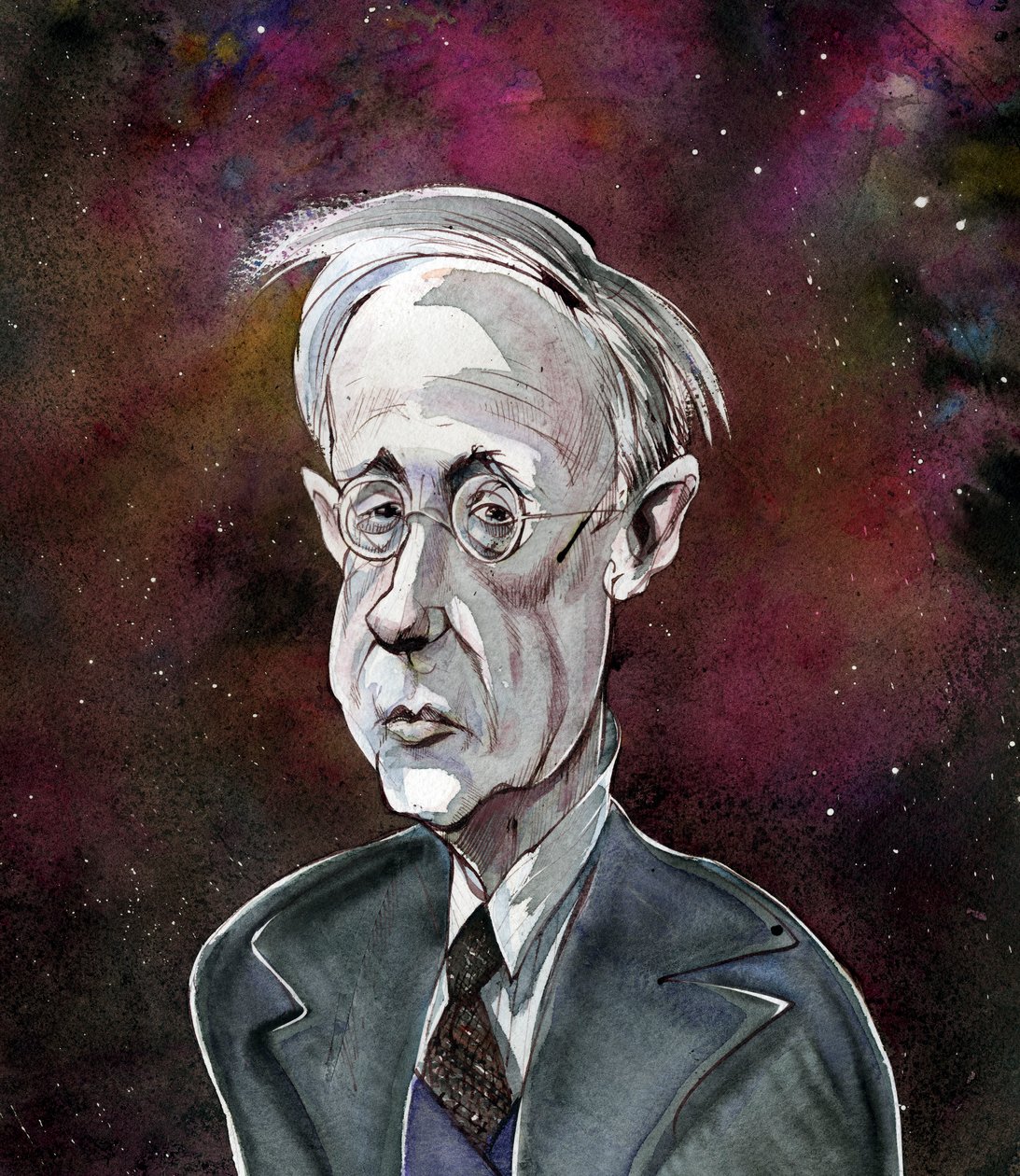Gustav Holst - karikatur av den engelske komponisten av Neale Osborne