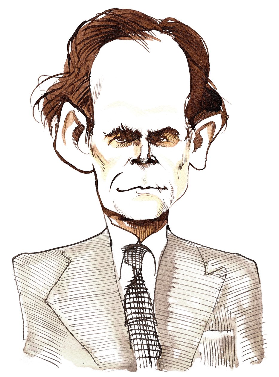 Humphrey Searle (engelsk komponist, 1915-82) blekkkarikatur av Neale Osborne