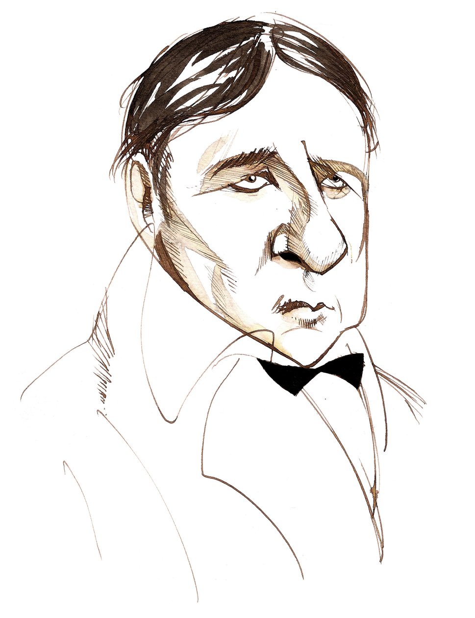 Jean Auguste Dominique Ingres, fransk kunstner og senator, professor ved École des Beaux-Arts, og direktør for det franske akademiet i Roma, (1780 - 1867) karikatur av Neale Osborne