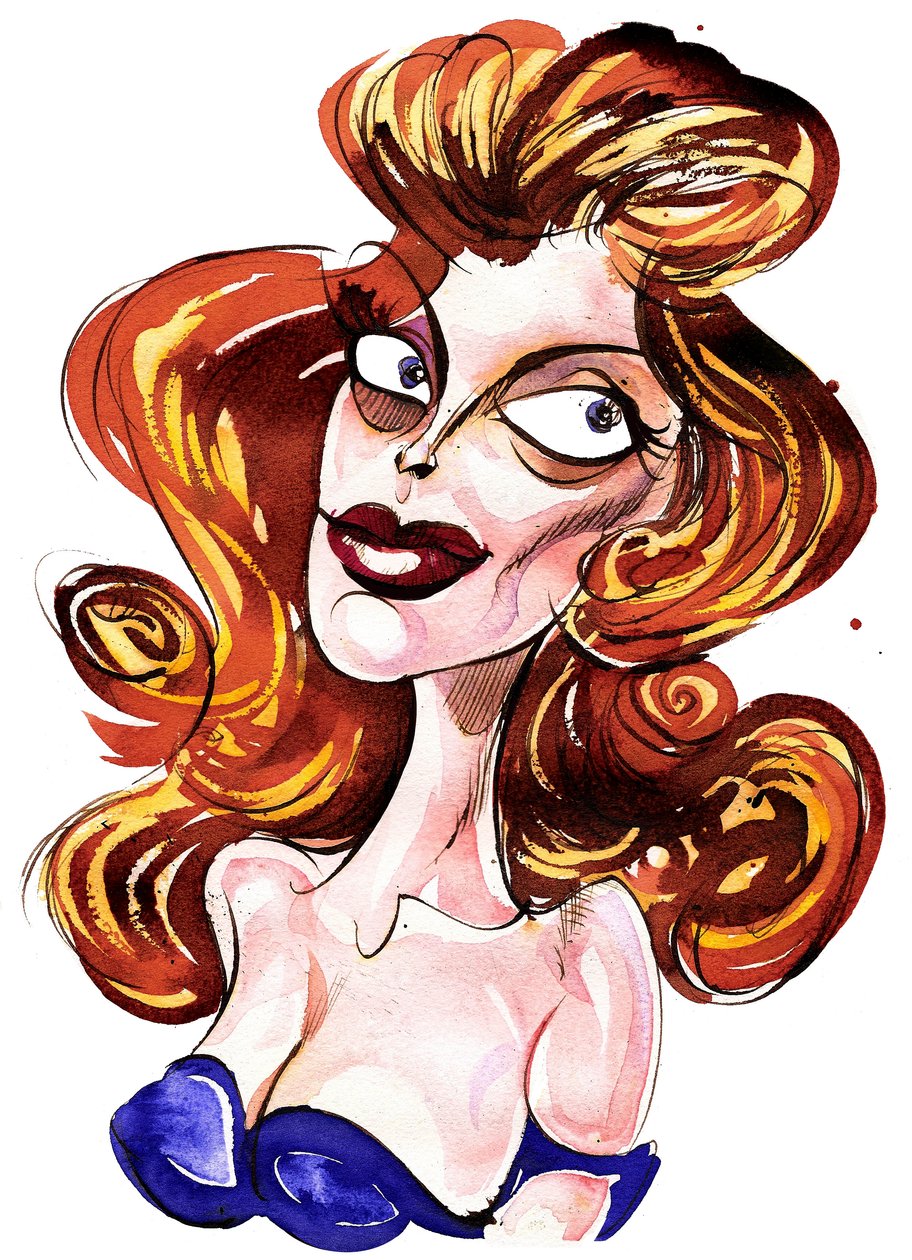 Julie London - karikatur av Neale Osborne