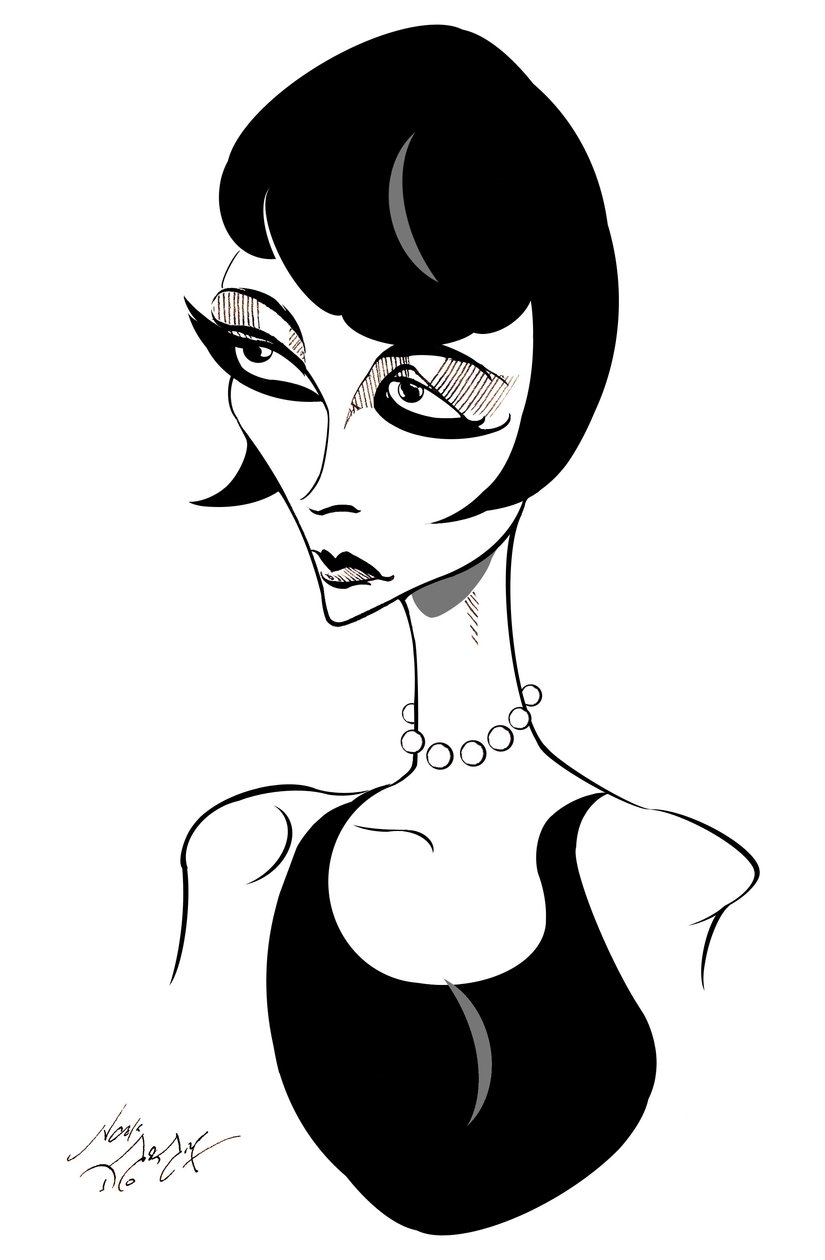 Louise Brooks - karikatur av amerikansk filmskuespillerinne (1906-85) av Neale Osborne