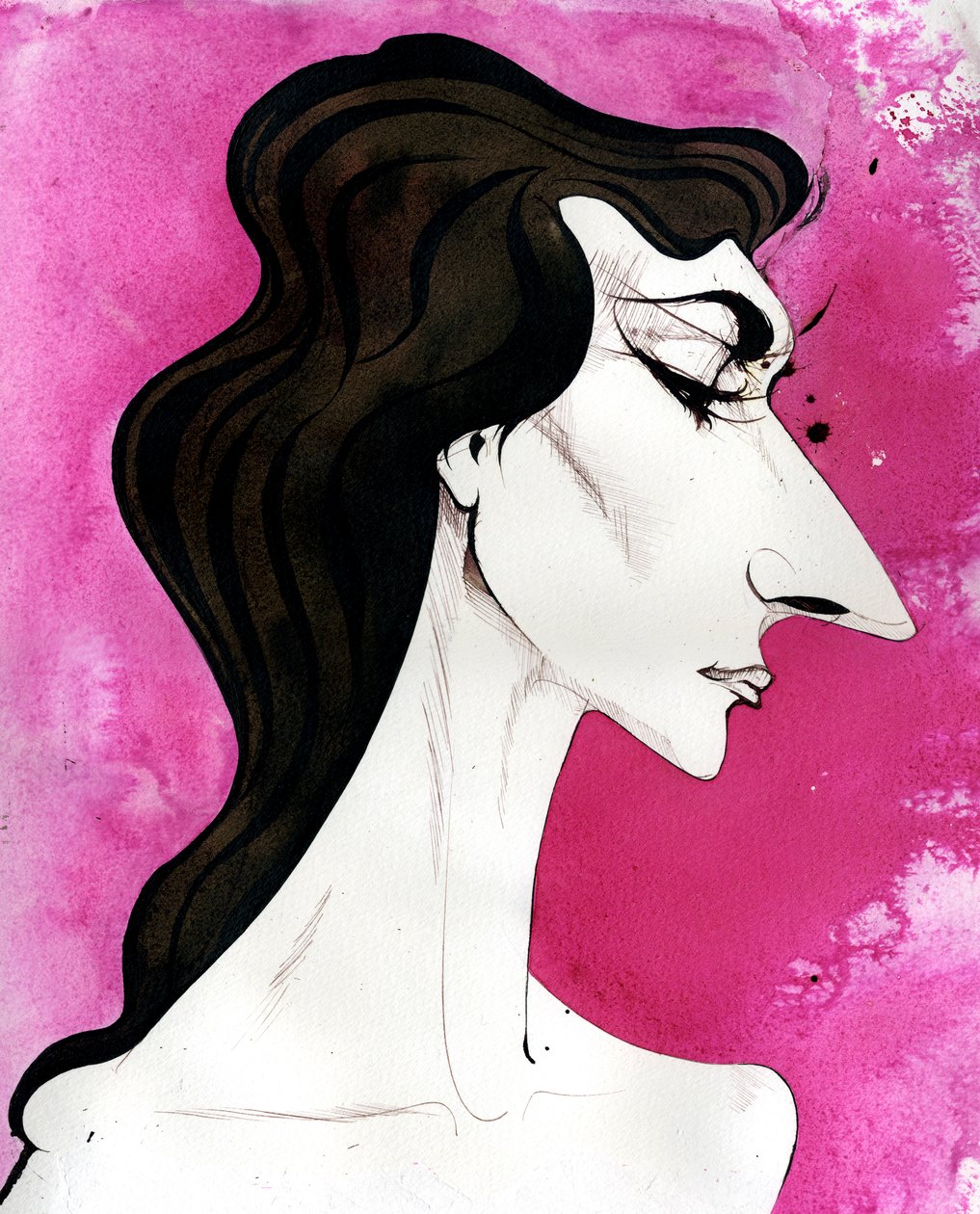 Maria Callas - karikatur av den amerikanskfødte greske operasangeren (sopran) av Neale Osborne