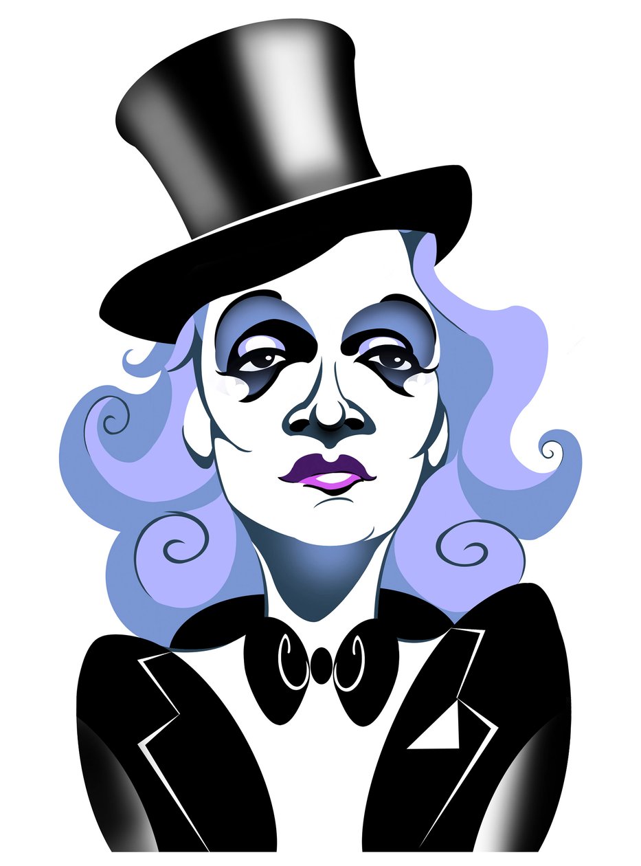 Marlene Dietrich - karikatur av Neale Osborne