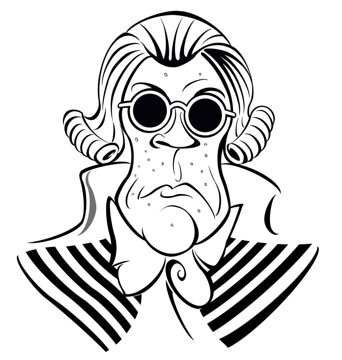 Maximilien Robespierre, 2019 (blekk og digital) av Neale Osborne