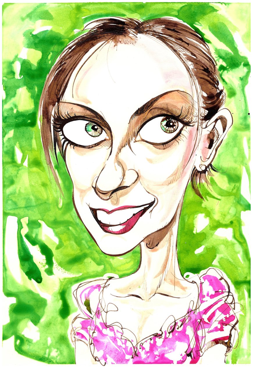 Natalie Dessay - karikatur av Neale Osborne