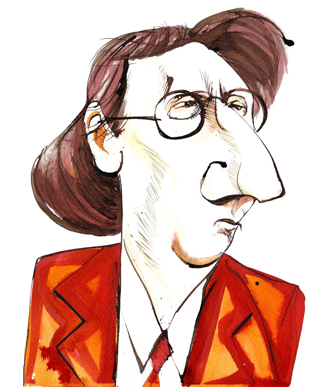 Rued Langgaard (1893 - 1952) dansk komponist og organist, karikatur av Neale Osborne