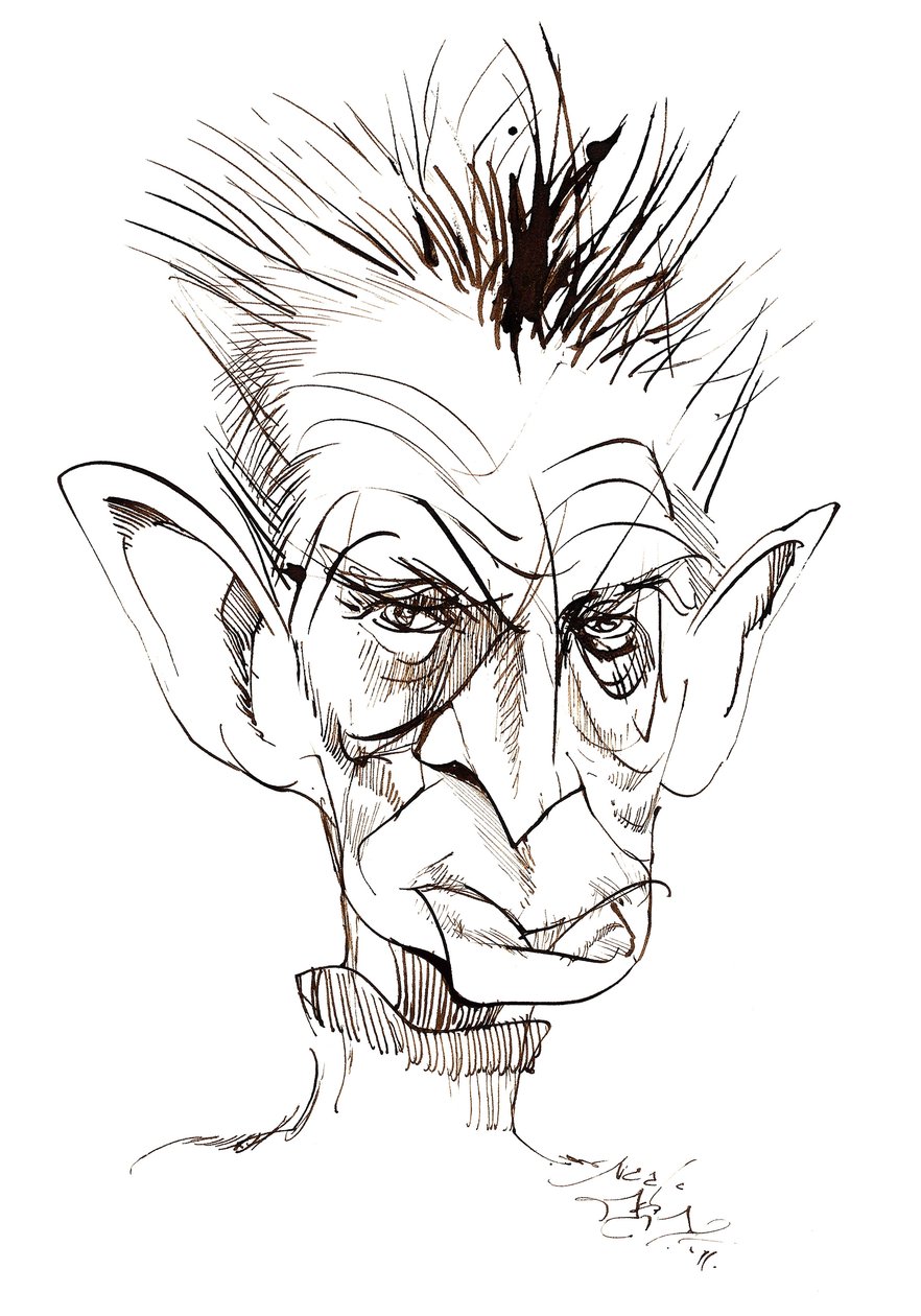 Samuel Beckett - karikatur av irsk forfatter og dramatiker (1906-89) av Neale Osborne