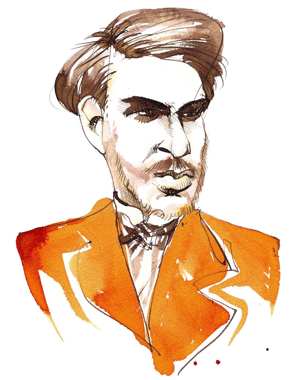 Sergei Taneyev (russisk komponist, 1856-1915) karikerte som ung mann av Neale Osborne