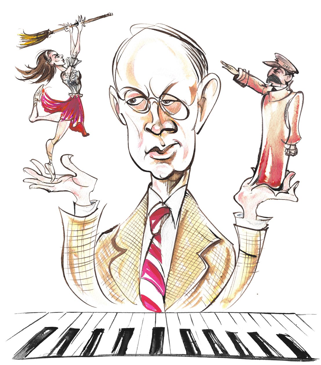 Sergey Prokofiev - karikatur av Neale Osborne