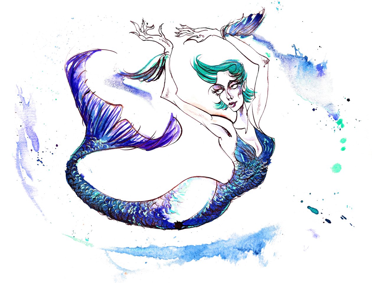 Signs of the Zodiac: Fiskene badedrakt fra en serie motekarikaturer, en for hvert stjernetegn av Neale Osborne