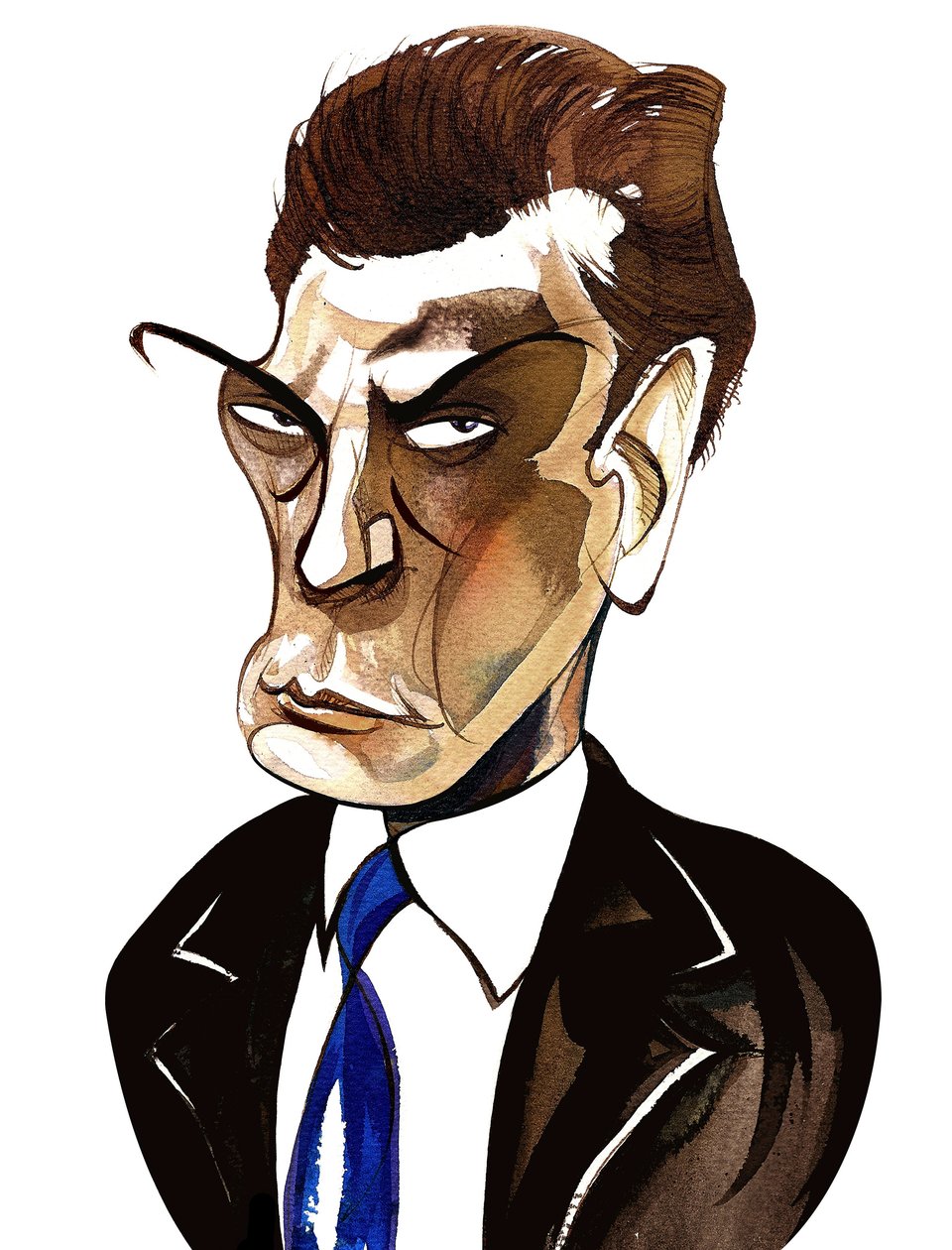 Sir Andrzej Panufnik - fargekarikatur av Neale Osborne