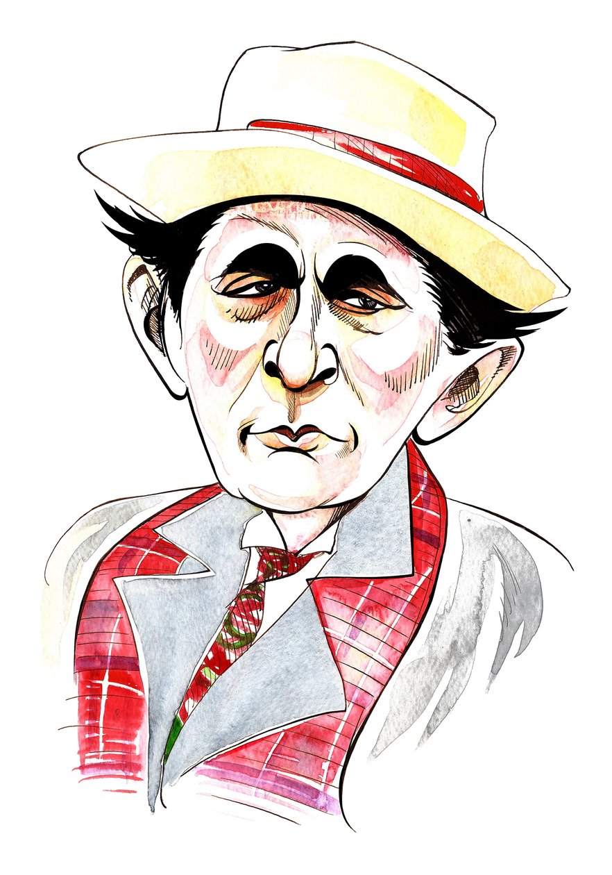 Sylvester McCoy som Doctor Who i BBCs TV-serie med samme navn av Neale Osborne