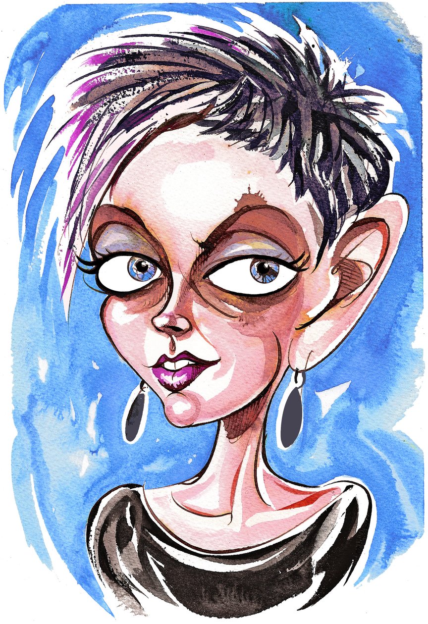 Tansy Davies - karikatur av Neale Osborne