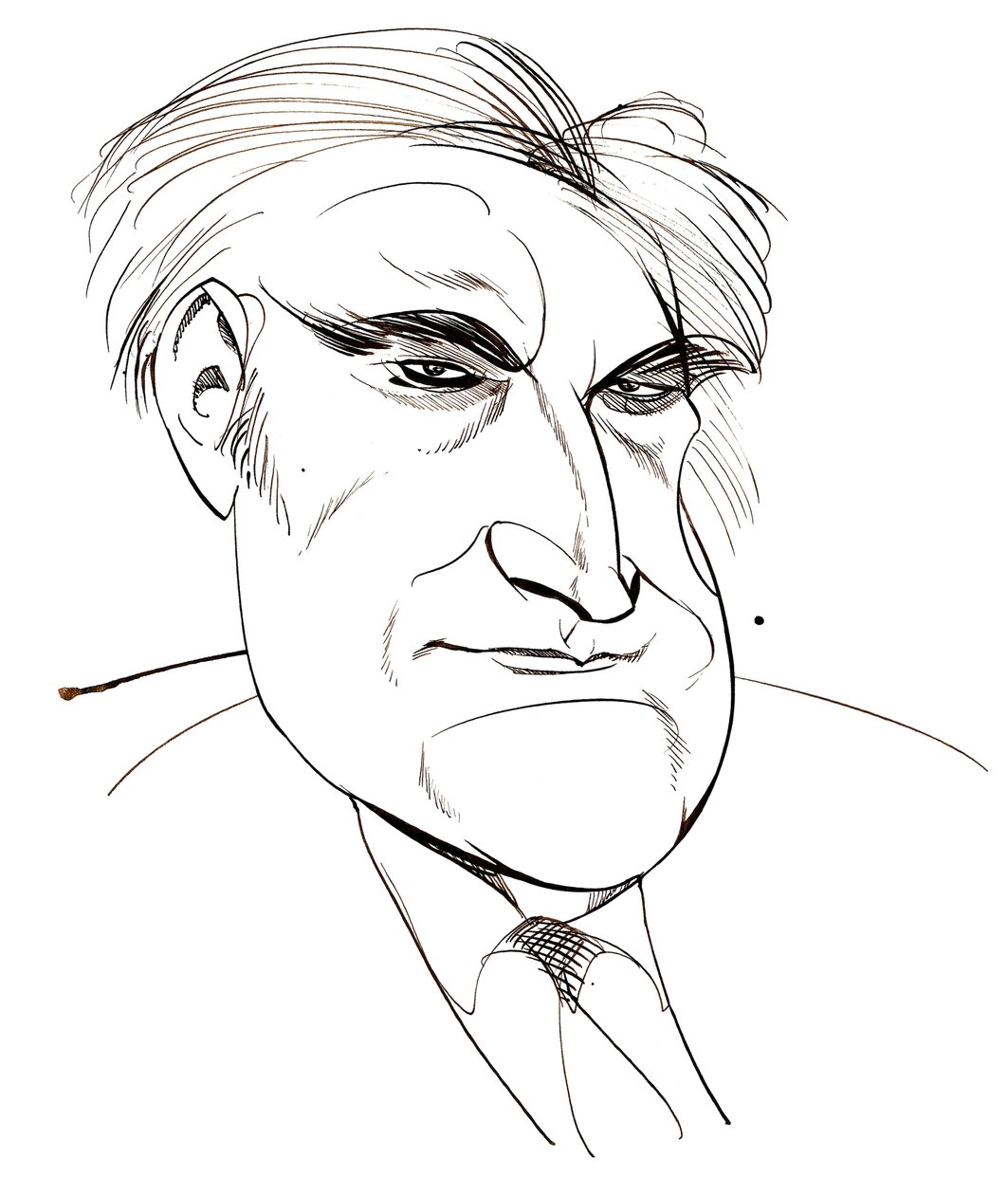 Ted Hughes - karikatur av engelsk poetprisvinner, 1930 - 1998 av Neale Osborne
