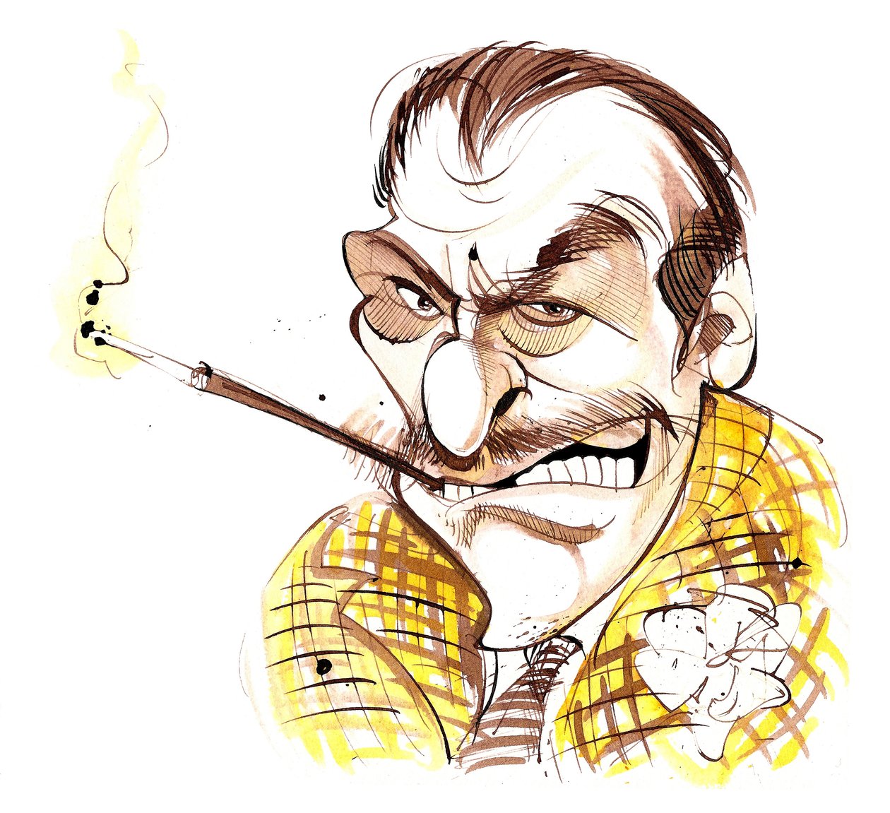 Terry-Thomas - karikatur av Neale Osborne