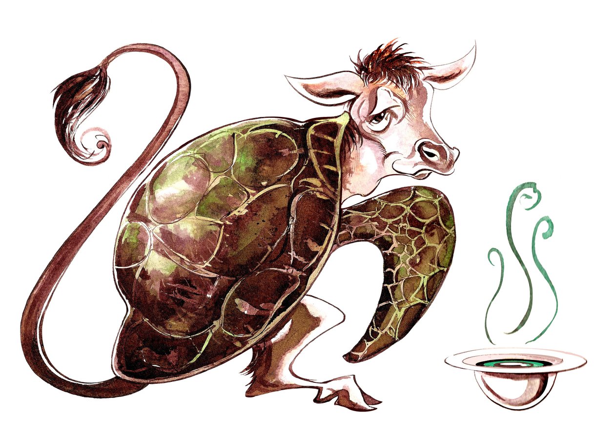 The Mock Turtle - illustrasjon til Lewis Carrolls Alices Adventures in Wonderland (1865), 2005 av Neale Osborne