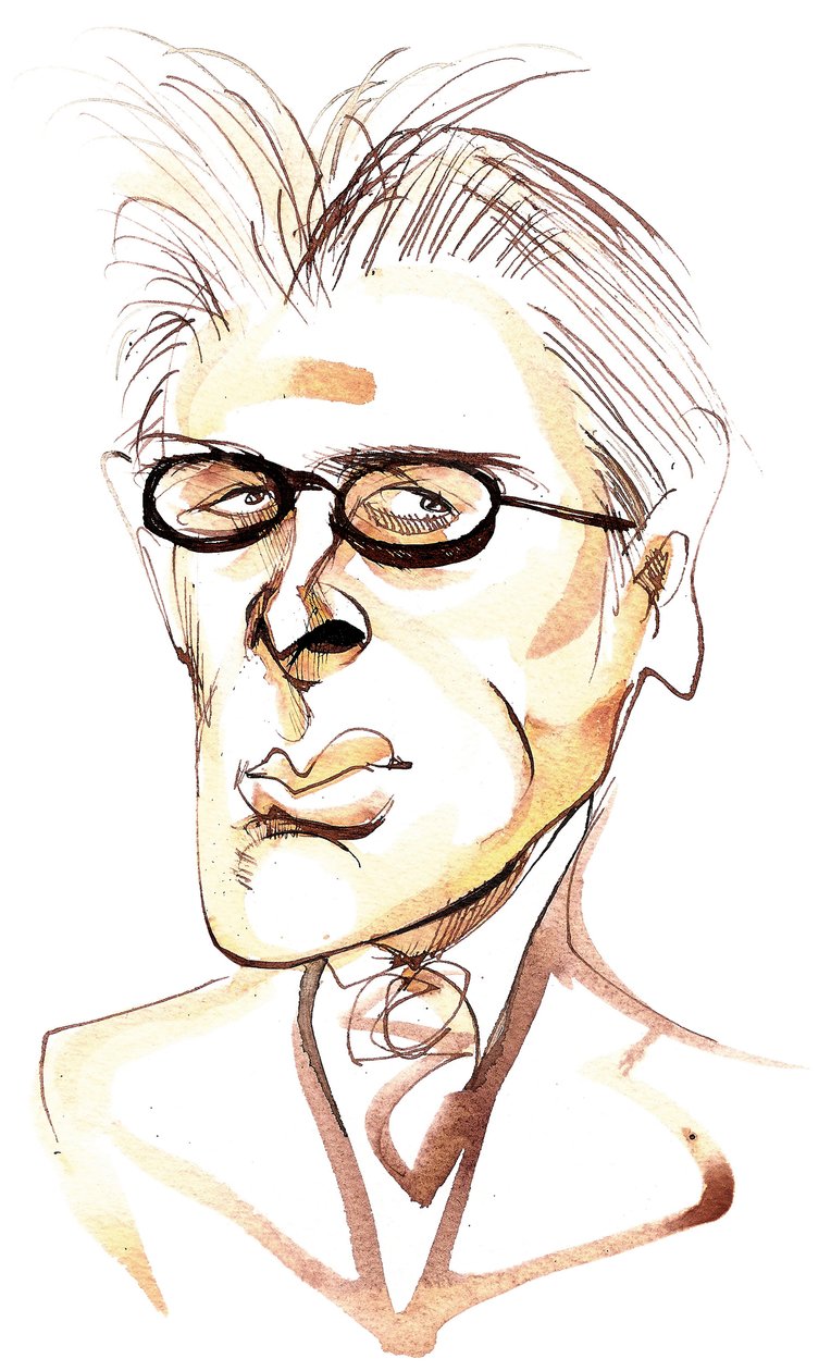 William Butler Yeats irsk poet og dramatiker (1865-1939); karikatur av Neale Osborne