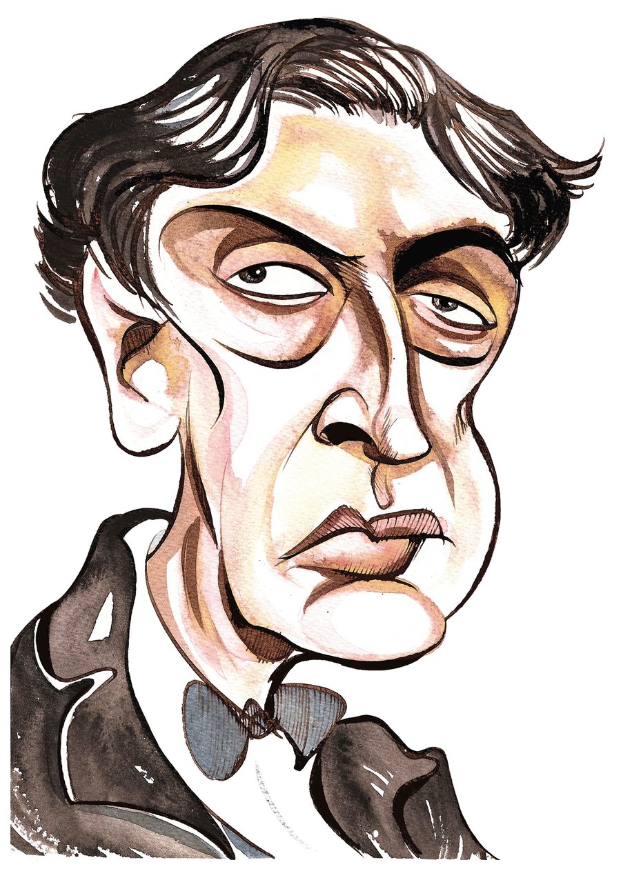 Alban Berg - fargekarikatur av Neale Osborne