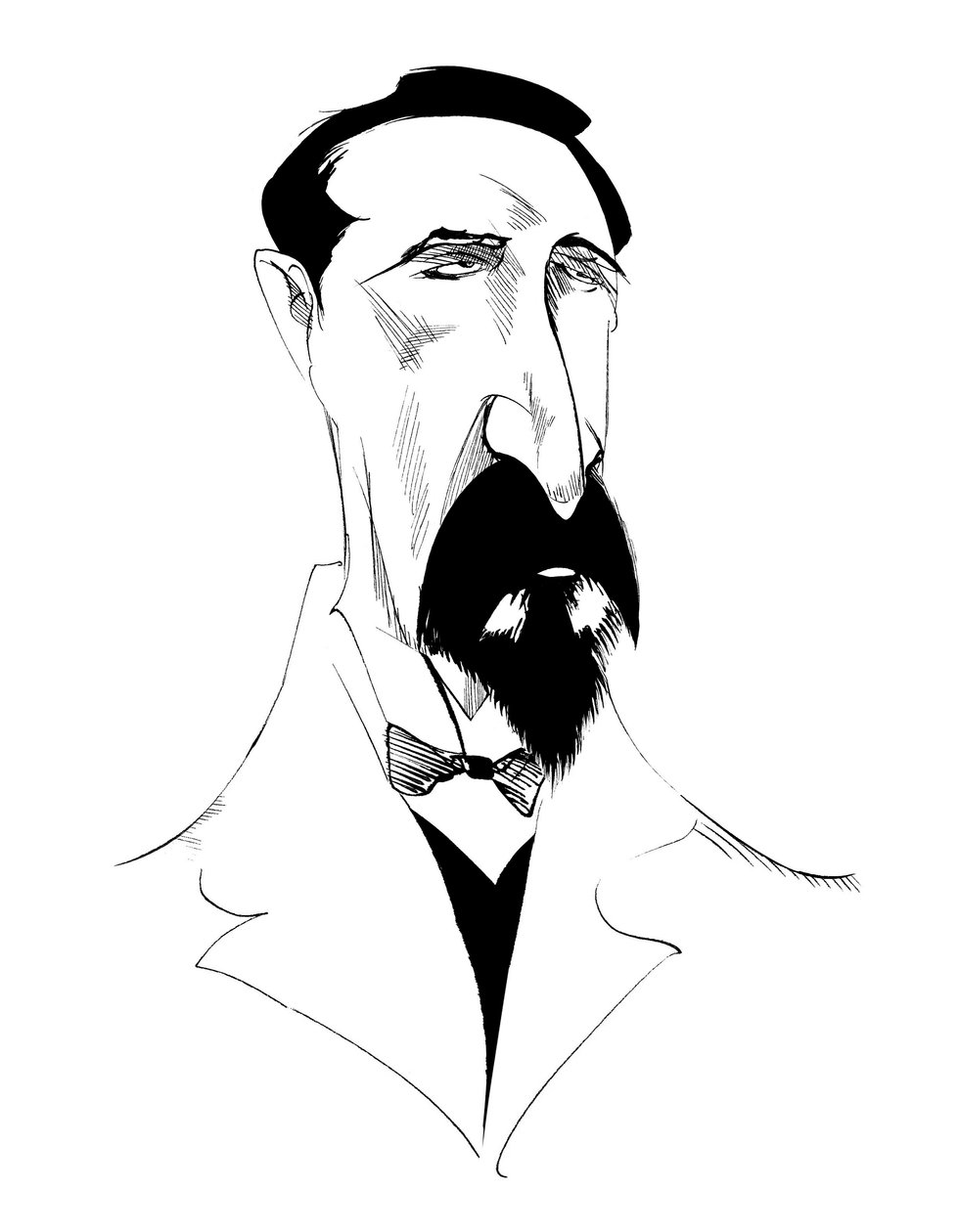Alexander Borodin, russisk komponist, s/h karikatur, 2010 av Neale Osborne av Neale Osborne